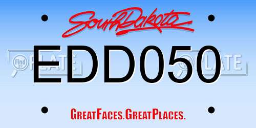 EDD050 South Dakota License Plate
