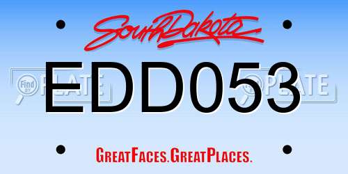EDD053 South Dakota License Plate