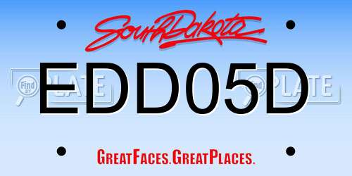 EDD05D South Dakota License Plate