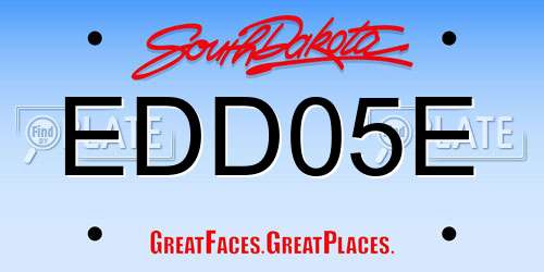 EDD05E South Dakota License Plate