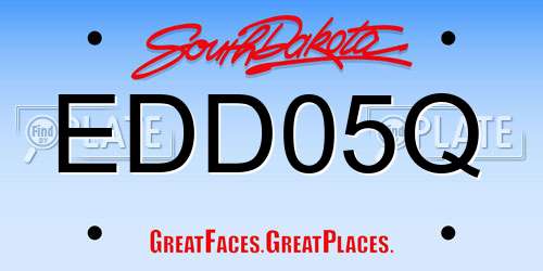 EDD05Q South Dakota License Plate