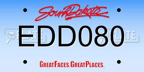 EDD080 South Dakota License Plate