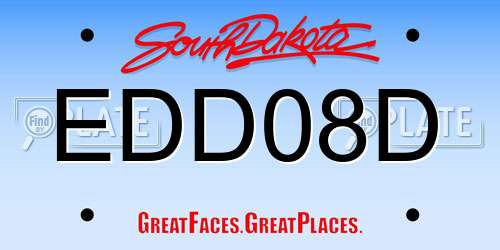 EDD08D South Dakota License Plate