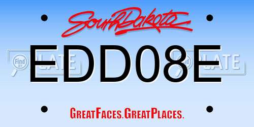 EDD08E South Dakota License Plate