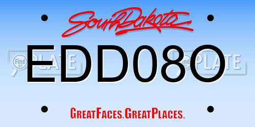 EDD08O South Dakota License Plate