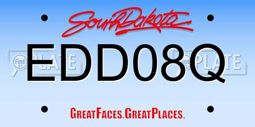 EDD08Q South Dakota License Plate