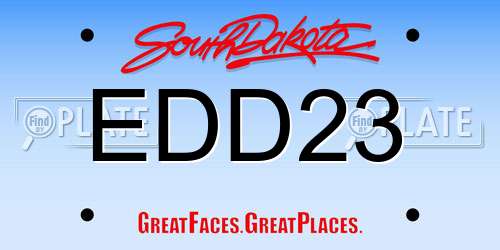 EDD23 South Dakota License Plate