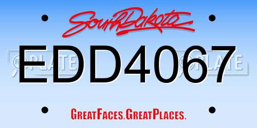 EDD4067 South Dakota License Plate
