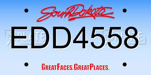 EDD4558 South Dakota License Plate