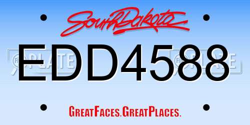 EDD4588 South Dakota License Plate
