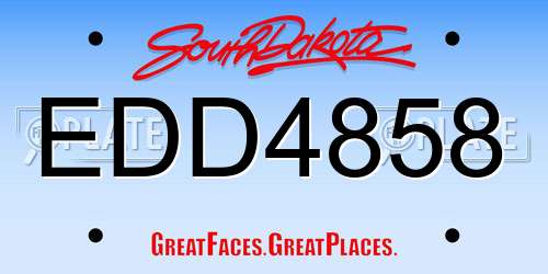 EDD4858 South Dakota License Plate