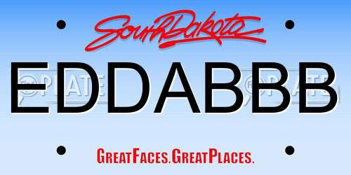 EDDABBB South Dakota License Plate