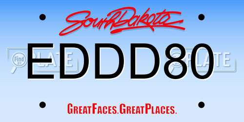 EDDD80 South Dakota License Plate