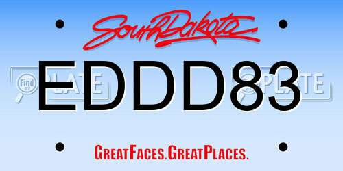 EDDD83 South Dakota License Plate