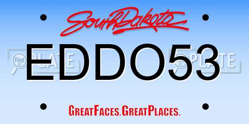 EDDO53 South Dakota License Plate