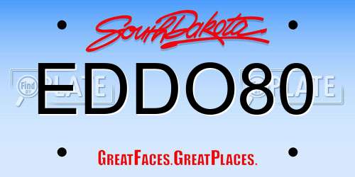 EDDO80 South Dakota License Plate