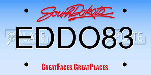 EDDO83 South Dakota License Plate
