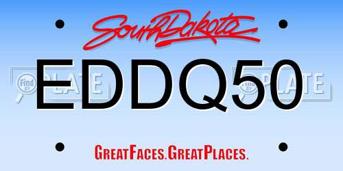 EDDQ50 South Dakota License Plate