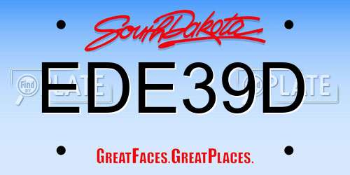 EDE39D South Dakota License Plate