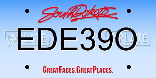 EDE39O South Dakota License Plate