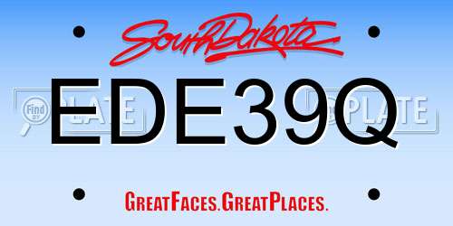 EDE39Q South Dakota License Plate