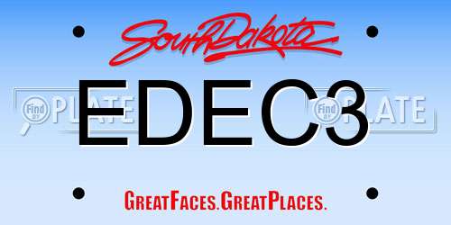 EDEC3 South Dakota License Plate