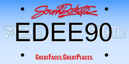 EDEE90 South Dakota License Plate