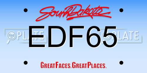 EDF65 South Dakota License Plate