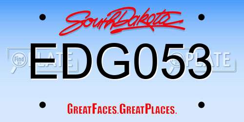 EDG053 South Dakota License Plate
