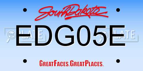 EDG05E South Dakota License Plate