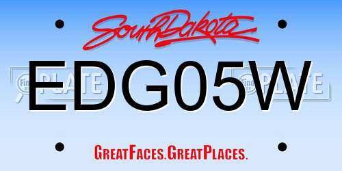 EDG05W South Dakota License Plate