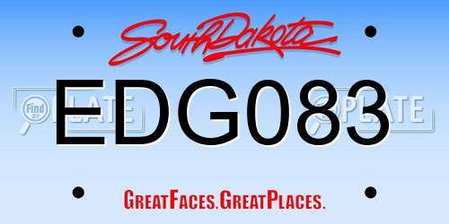 EDG083 South Dakota License Plate