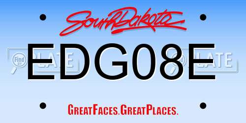 EDG08E South Dakota License Plate