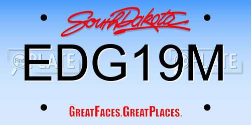 EDG19M South Dakota License Plate