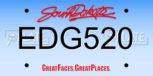 EDG520 South Dakota License Plate