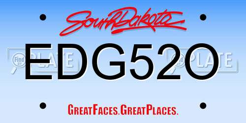 EDG52O South Dakota License Plate