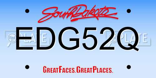EDG52Q South Dakota License Plate