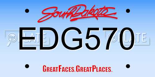 EDG570 South Dakota License Plate