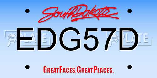 EDG57D South Dakota License Plate