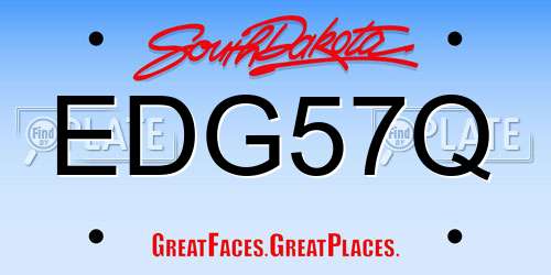 EDG57Q South Dakota License Plate