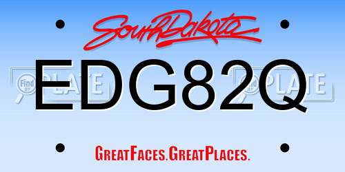 EDG82Q South Dakota License Plate