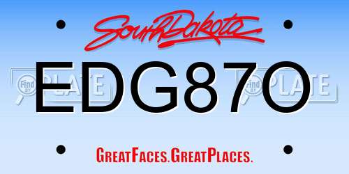 EDG87O South Dakota License Plate