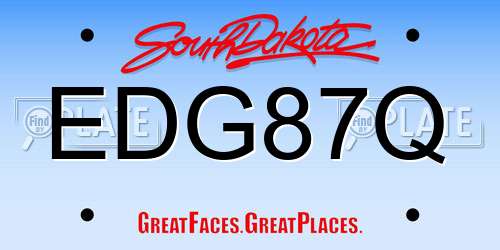 EDG87Q South Dakota License Plate