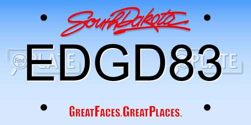 EDGD83 South Dakota License Plate