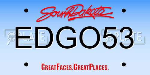 EDGO53 South Dakota License Plate