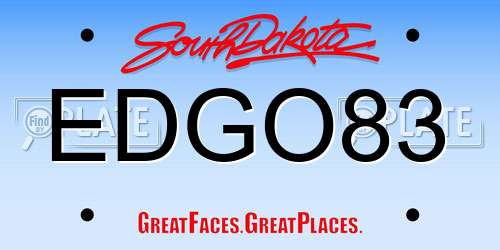 EDGO83 South Dakota License Plate