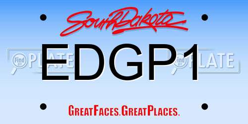 EDGP1 South Dakota License Plate