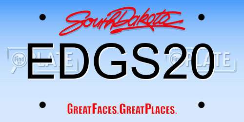 EDGS20 South Dakota License Plate