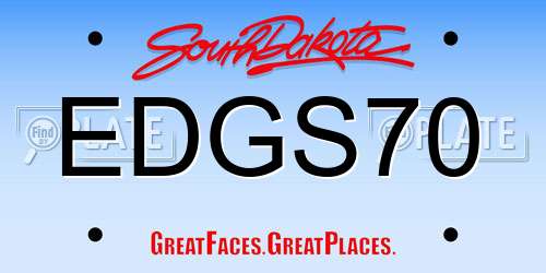 EDGS70 South Dakota License Plate