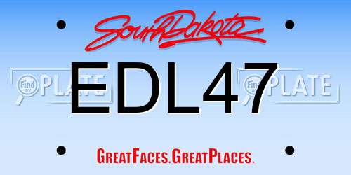 EDL47 South Dakota License Plate
